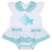 LITTLE A - Kirsty Little Fish Romper - White