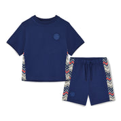 MITCH & SON - Chic Chevron JNR Phoenix Panel Soft Set - Blue Navy