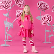 A DEE - Winter Bloom Alana Hoodie Sweat Dress - Fuchsia