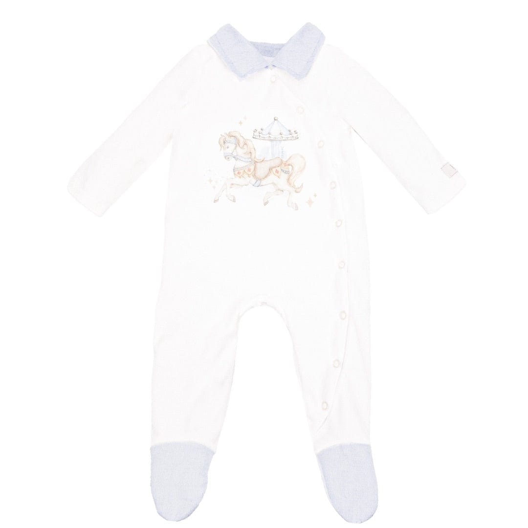 JAMIKS - Velour Carousel Babygrow - Blue