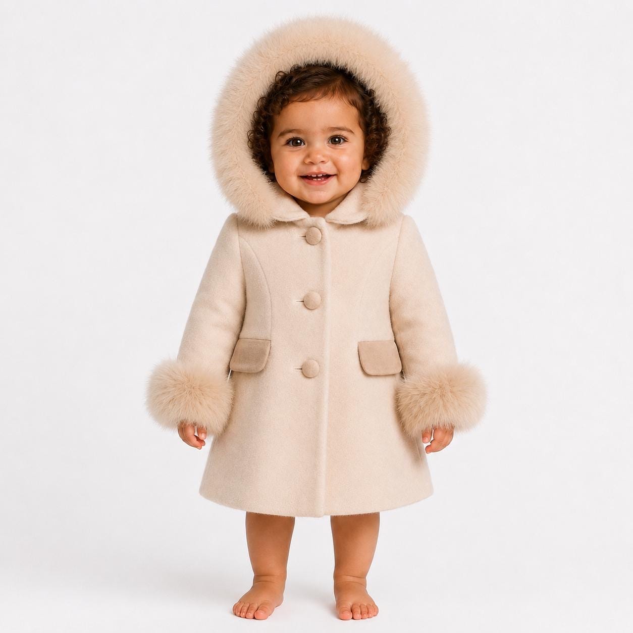 Bimbalo - Fur Hood & Cuff Traditional Coat - Tan