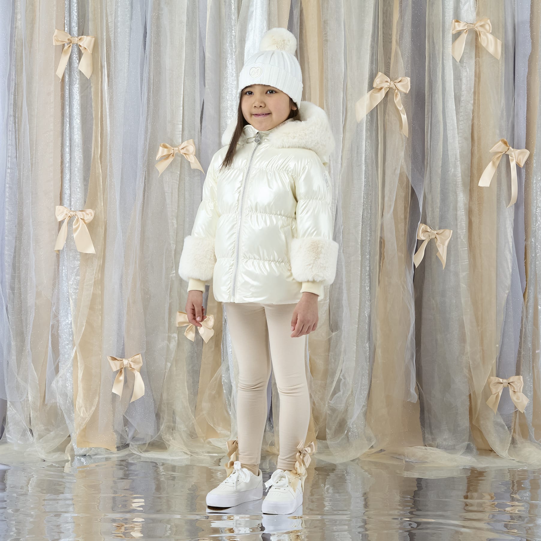 A DEE - Eau De A Dee Avery Short Fur Trim Jacket - Snow White