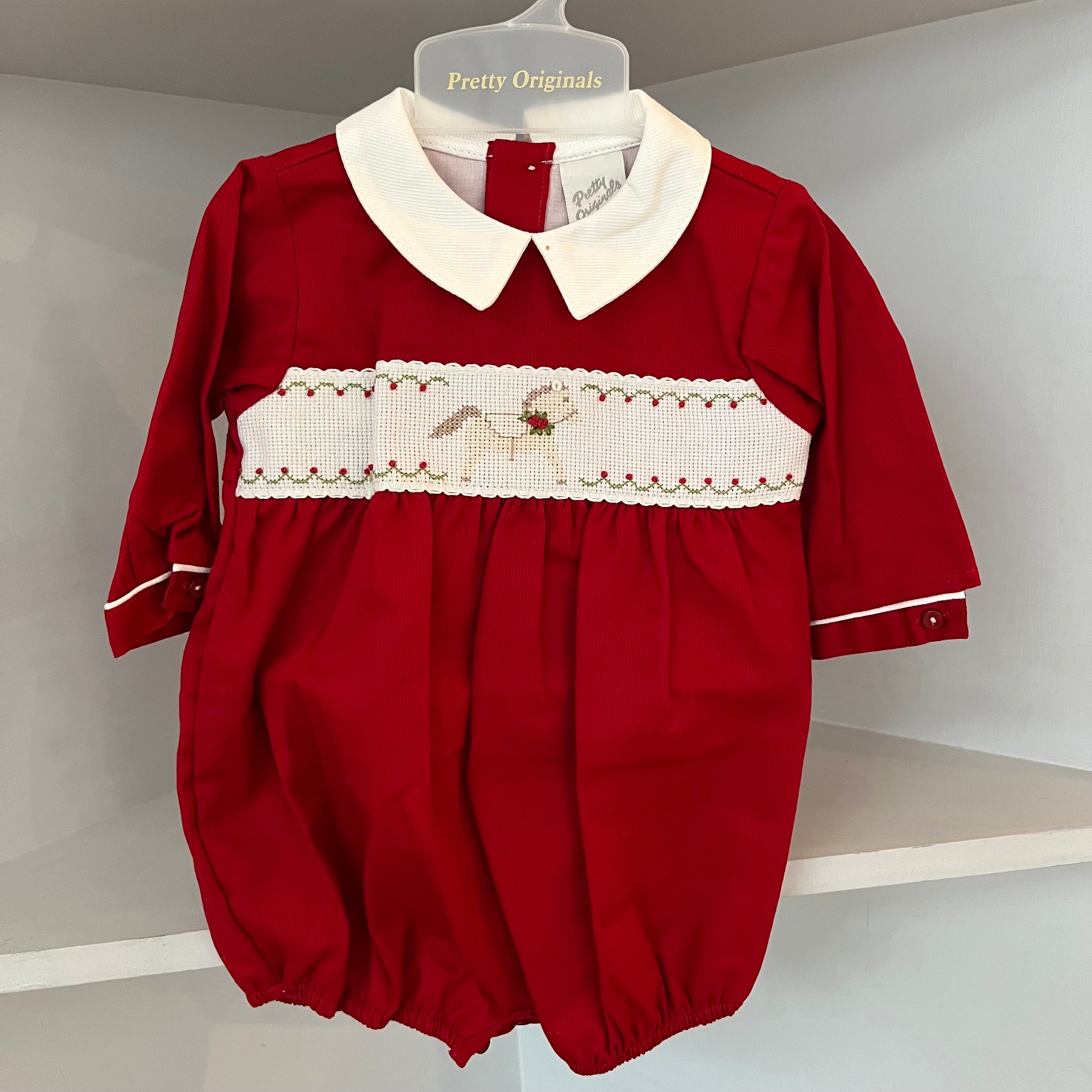 PRETTY ORIGINALS - Boys Rocking Horse Romper - Red