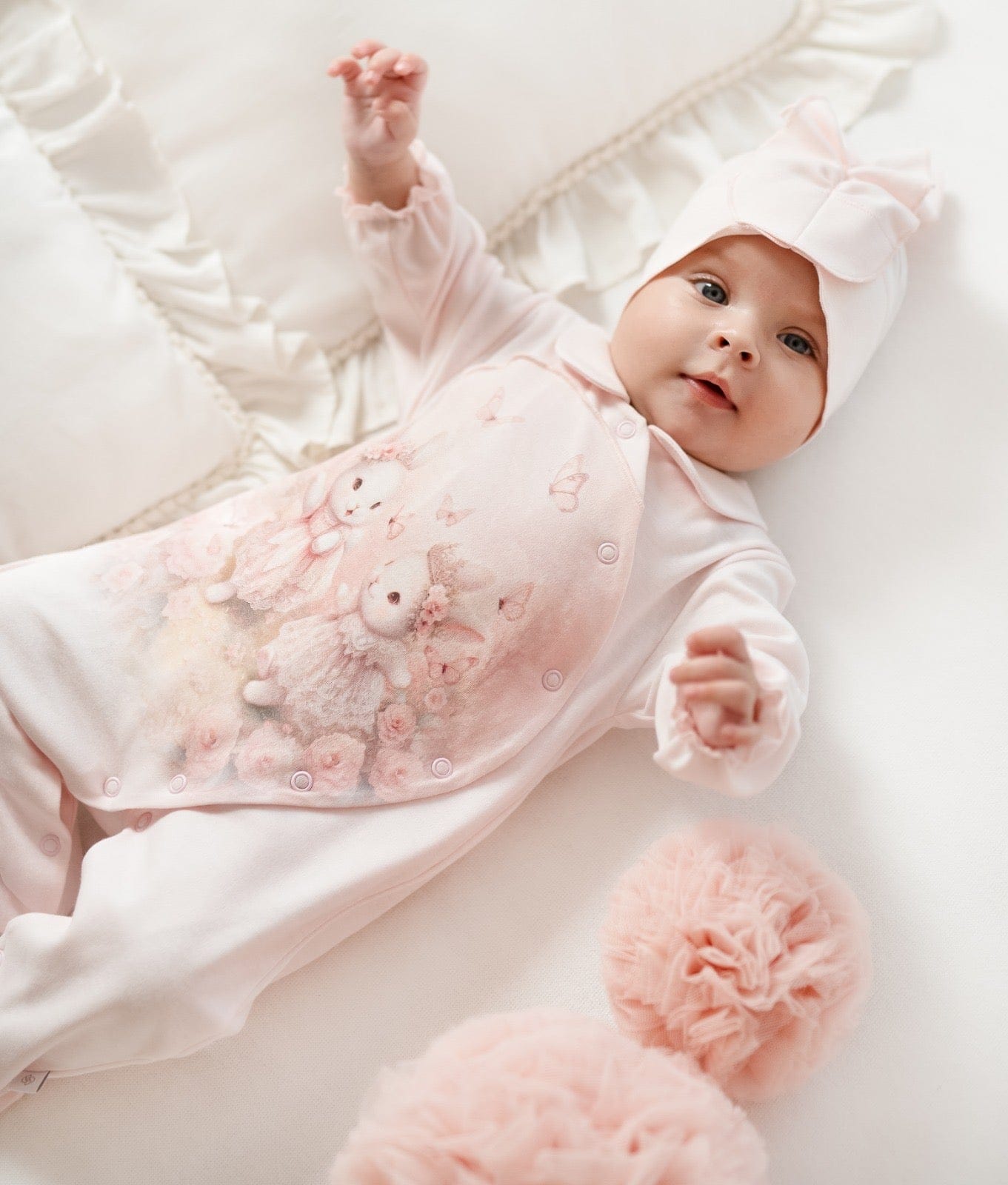 SOFIJA -Nel Babygrow / Swaddle Blanket & Hat Set - Cream