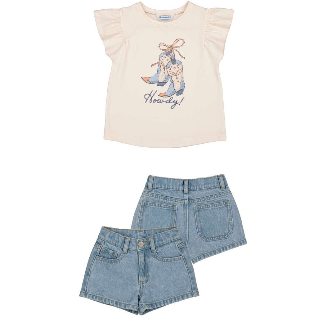 MAYORAL - Cowboy Boot Denim Short Set - Blue