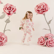 LITTLE A - Little Bloom Dakota Rose Print Tracksuit - Snow White