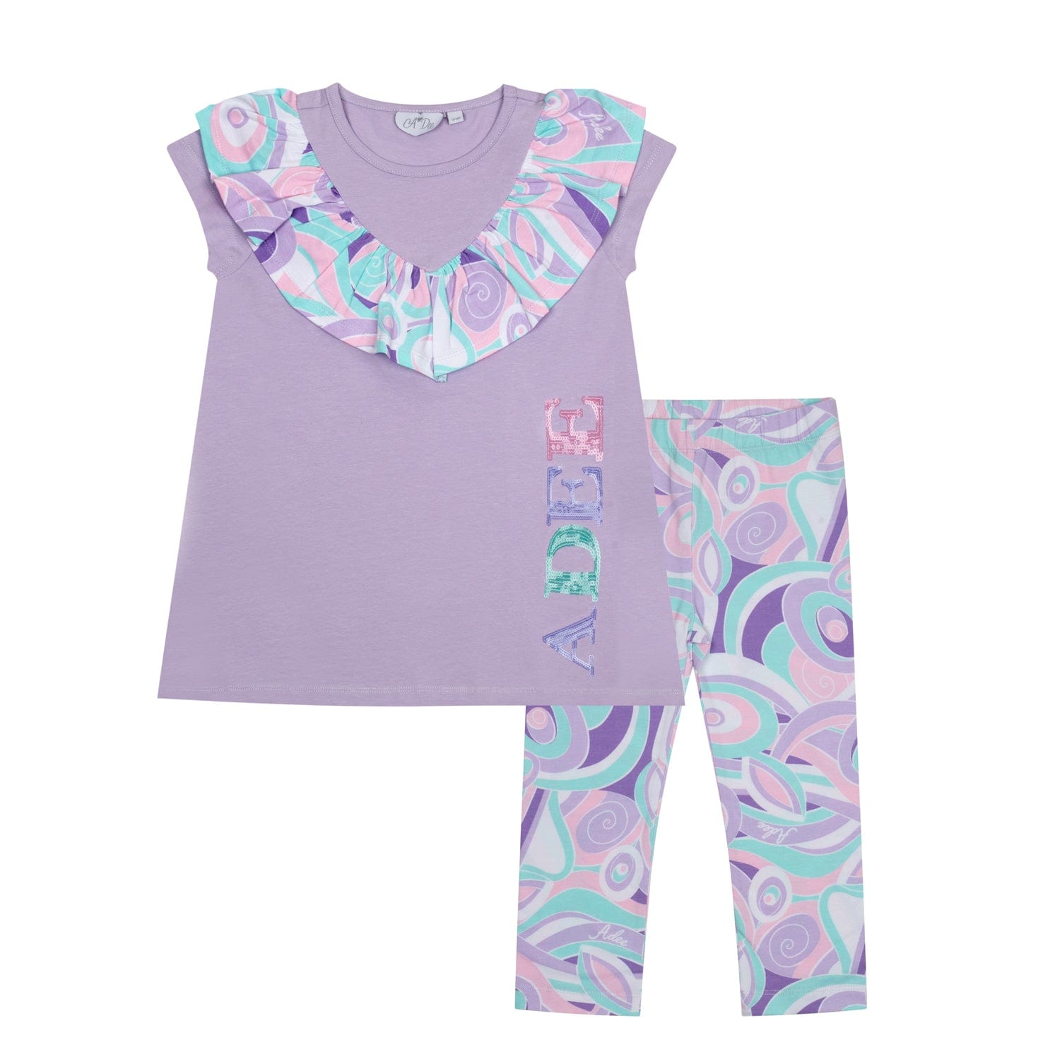 A DEE - Nadeen Popping Pastels Print Legging Set - Lilac