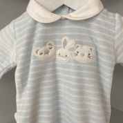 Coccode - Pets Stripe Babygrow - Baby Blue