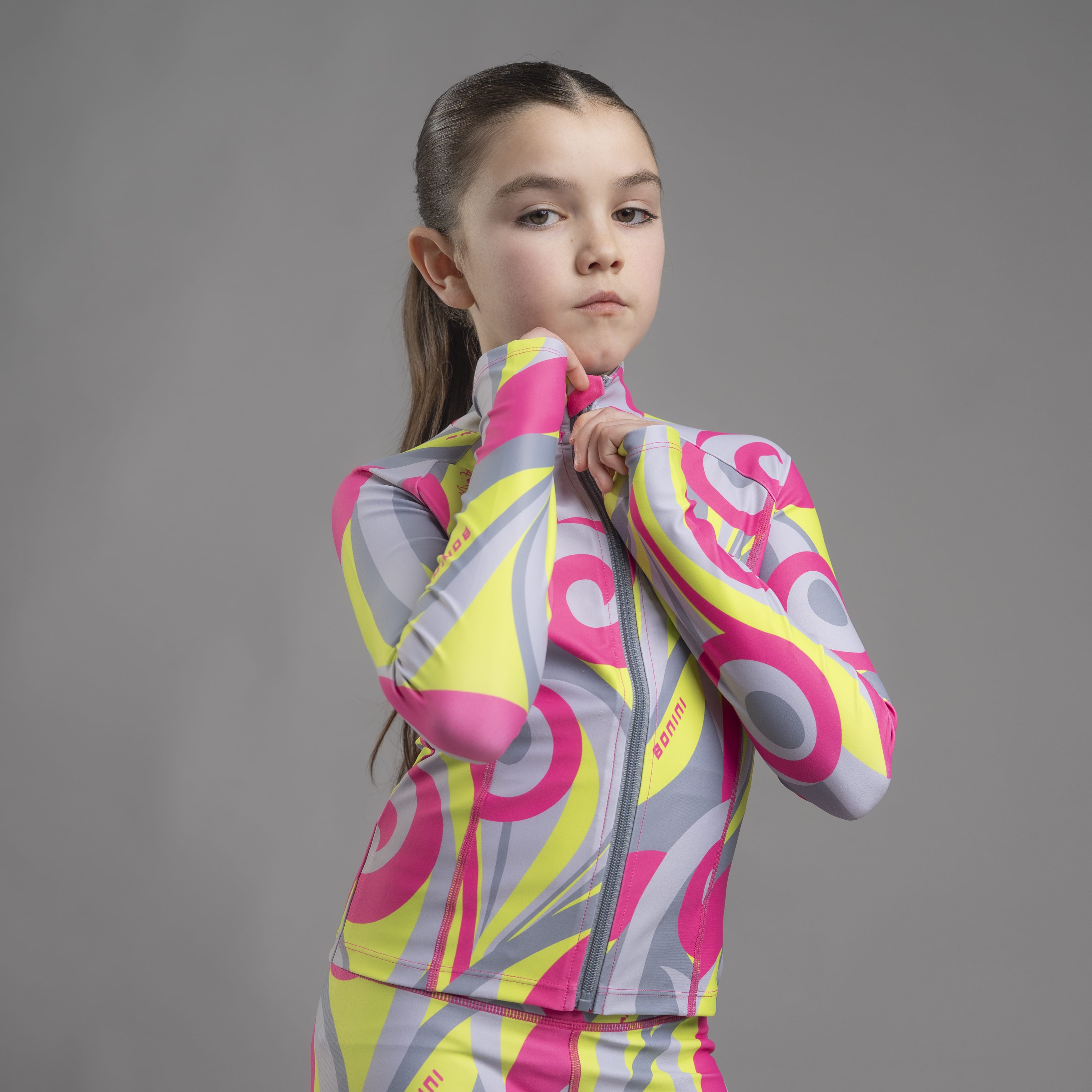 BONINI BY A DEE - Revive Printed Zip Up Top  - Hot Pink