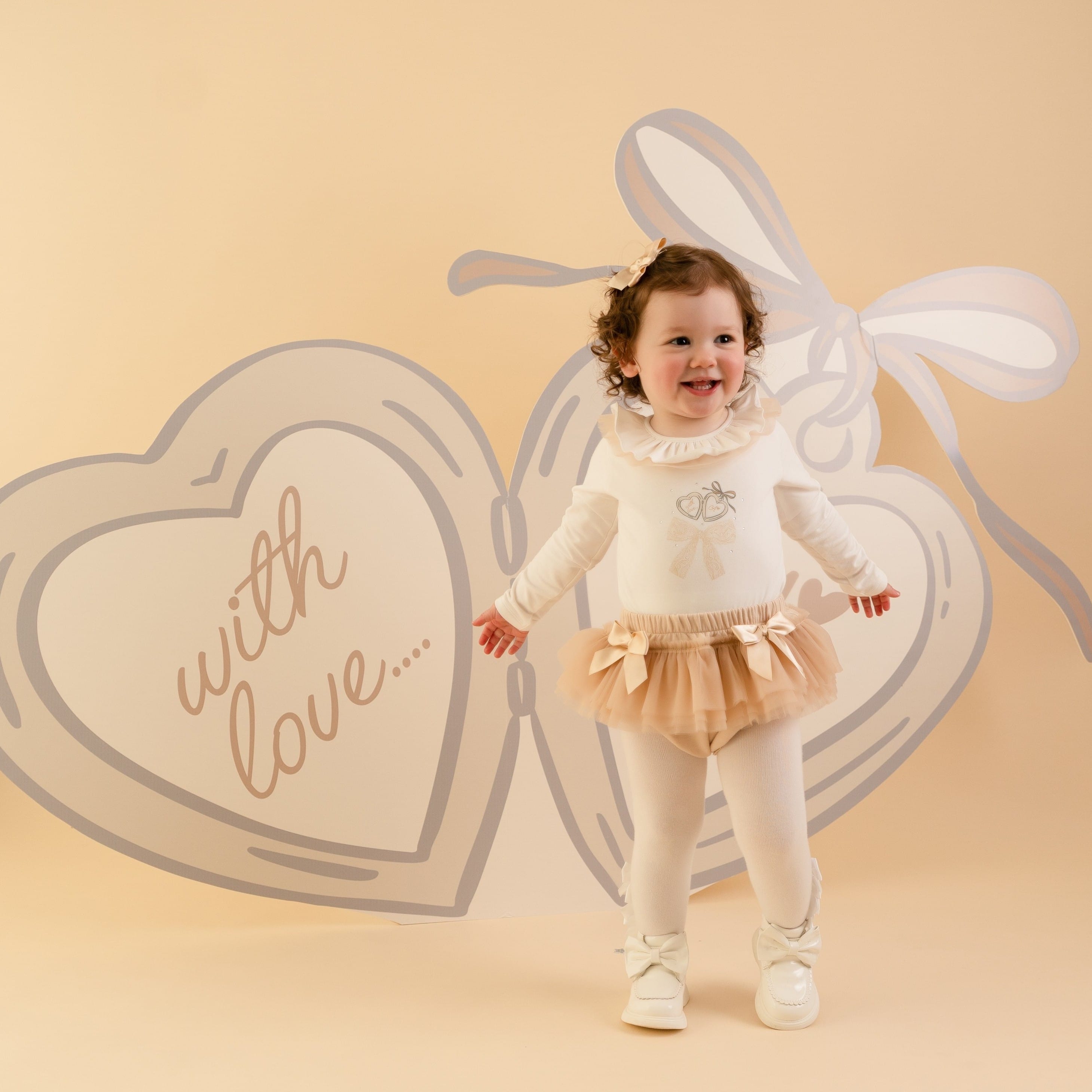LITTLE A - Little Locket Emeyle Tulle Jam Pant Set - Snow White