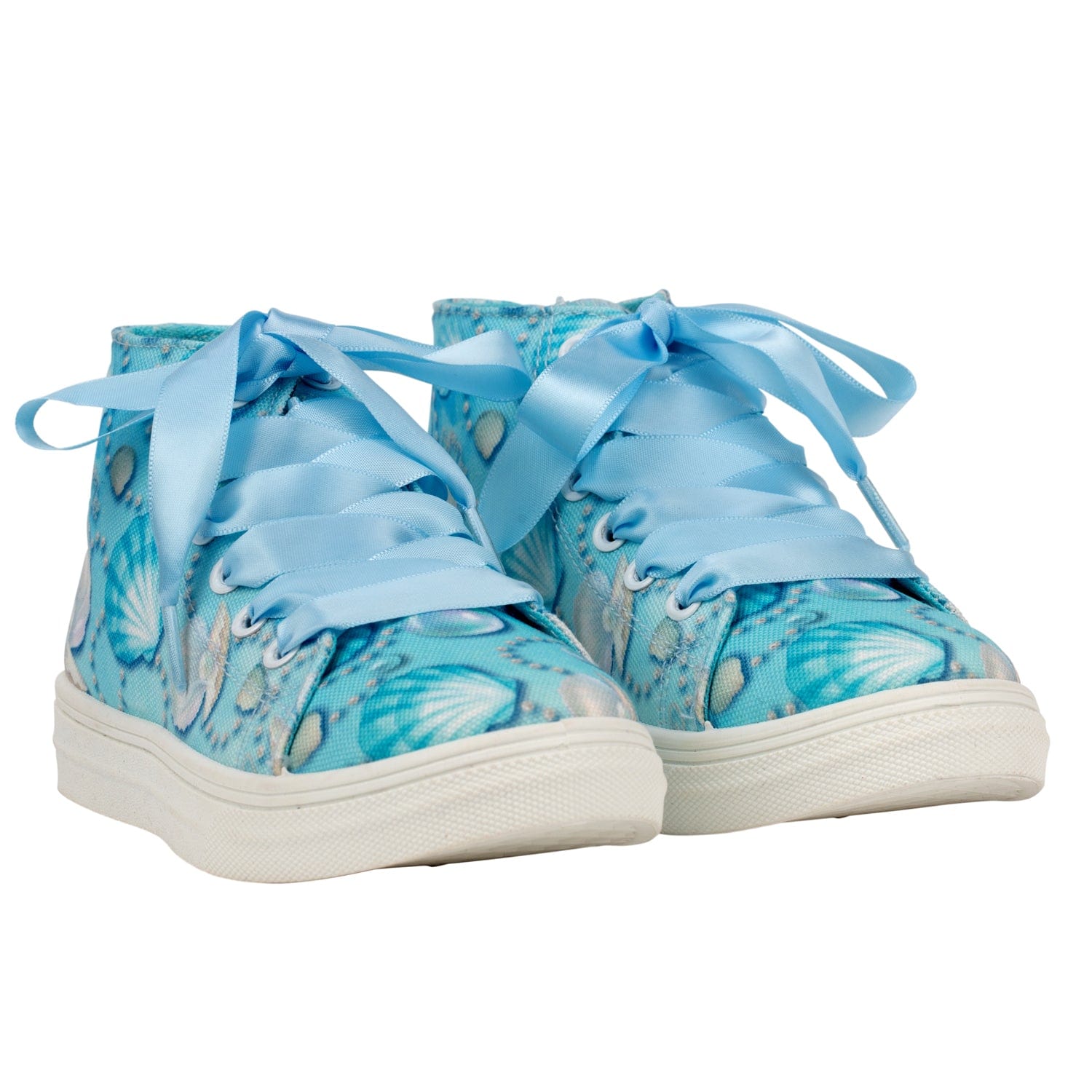 A DEE - Jazzy Ocean Pearl Printed Canvas High Top - Aruba Blue