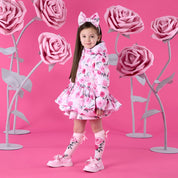 A DEE - Winter Bloom Ava Rose Print Jacket - Pale Pink