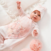 SOFIJA -Nel Babygrow / Swaddle Blanket & Hat Set - Pink