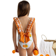 MEIA PATA -  Oranges Print Cancun Swimsuit - Orange