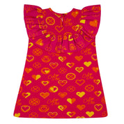 A DEE - Marissa Bold Hearts Colour Block Heart Print Jersey Dress - Hot Pink