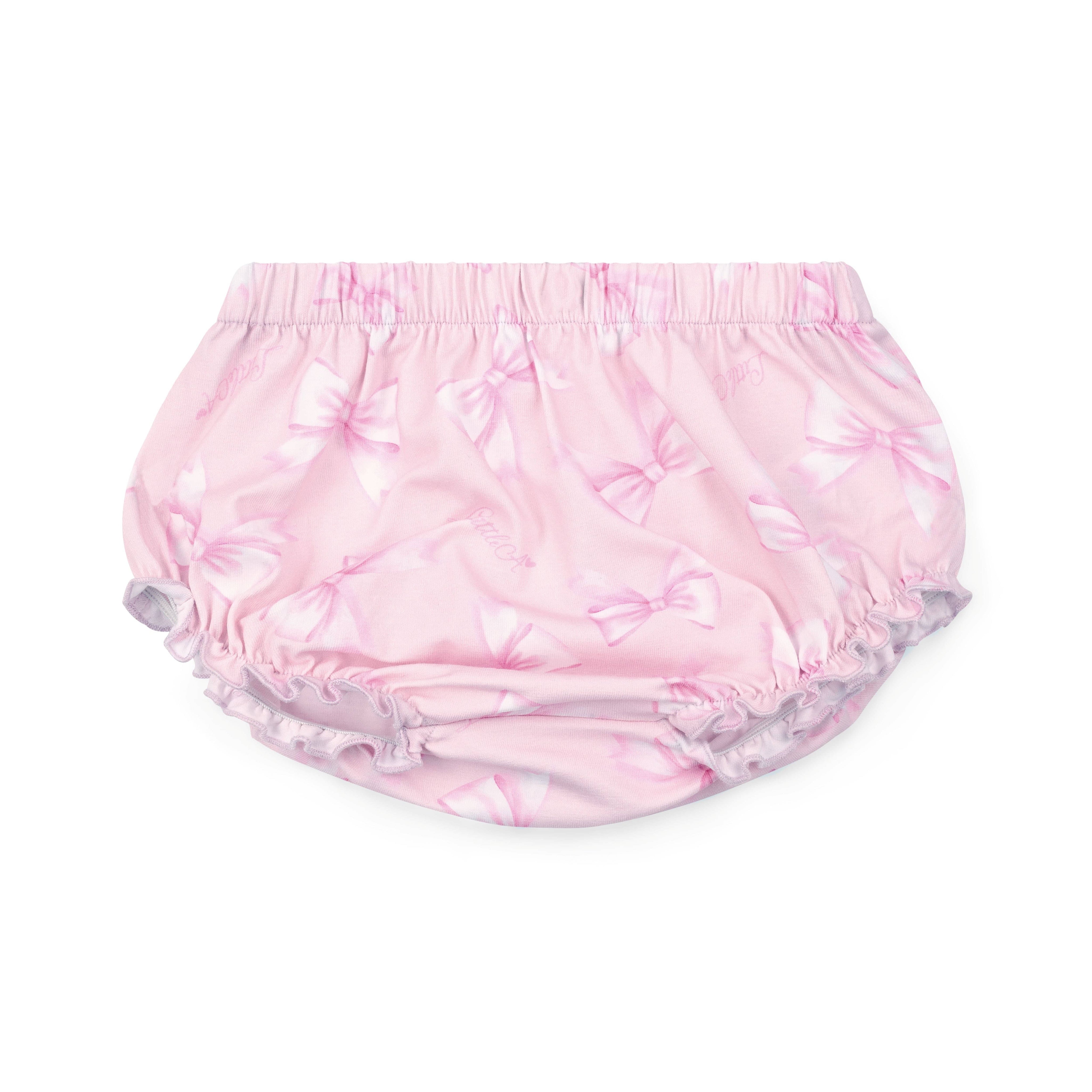 LITTLE A - Perfectly Pink Opal Bow Print Dress - Pink Blossom