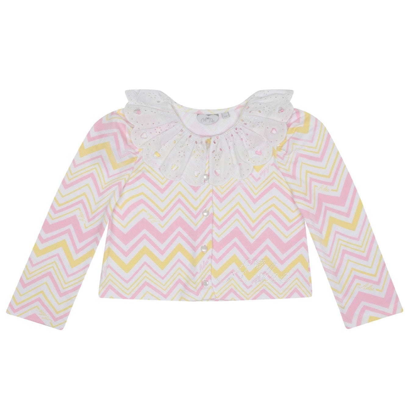 A DEE - Lucy Chic Chevron Cardy - White