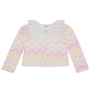 A DEE - Lucy Chic Chevron Cardy - White