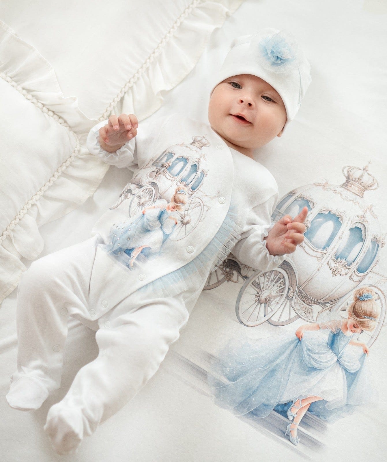 SOFIJA - Arabella Babygrow / Swaddle Blanket & Hat Set - Blue