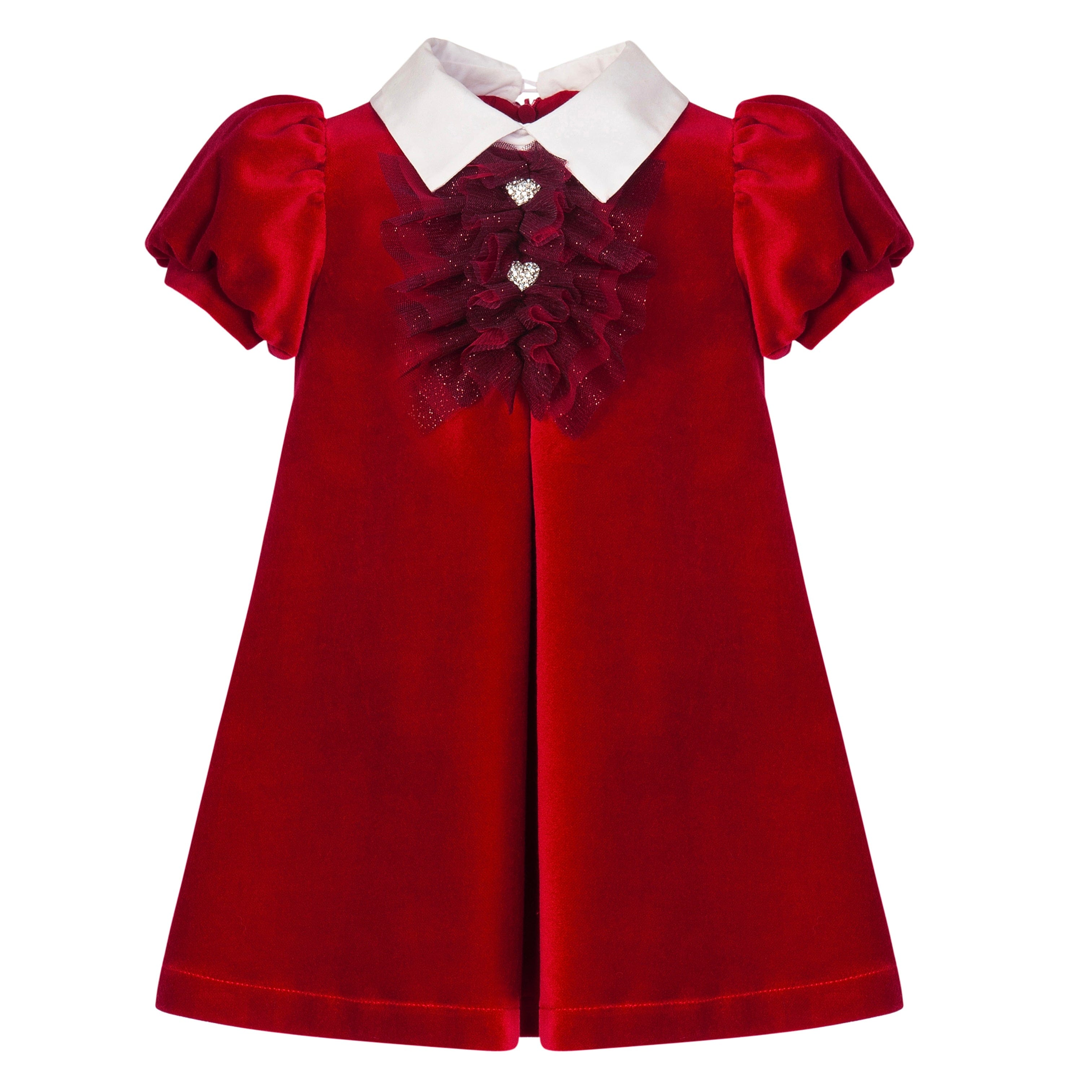 BALLOON CHIC - Velvet A Line Dress - Red