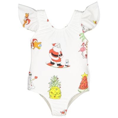 SAL & PIMENTA - Santa On Holiday Swimsuit - White