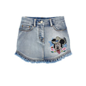 MONNALISA - Minnie Denim Skirt Set - Blue