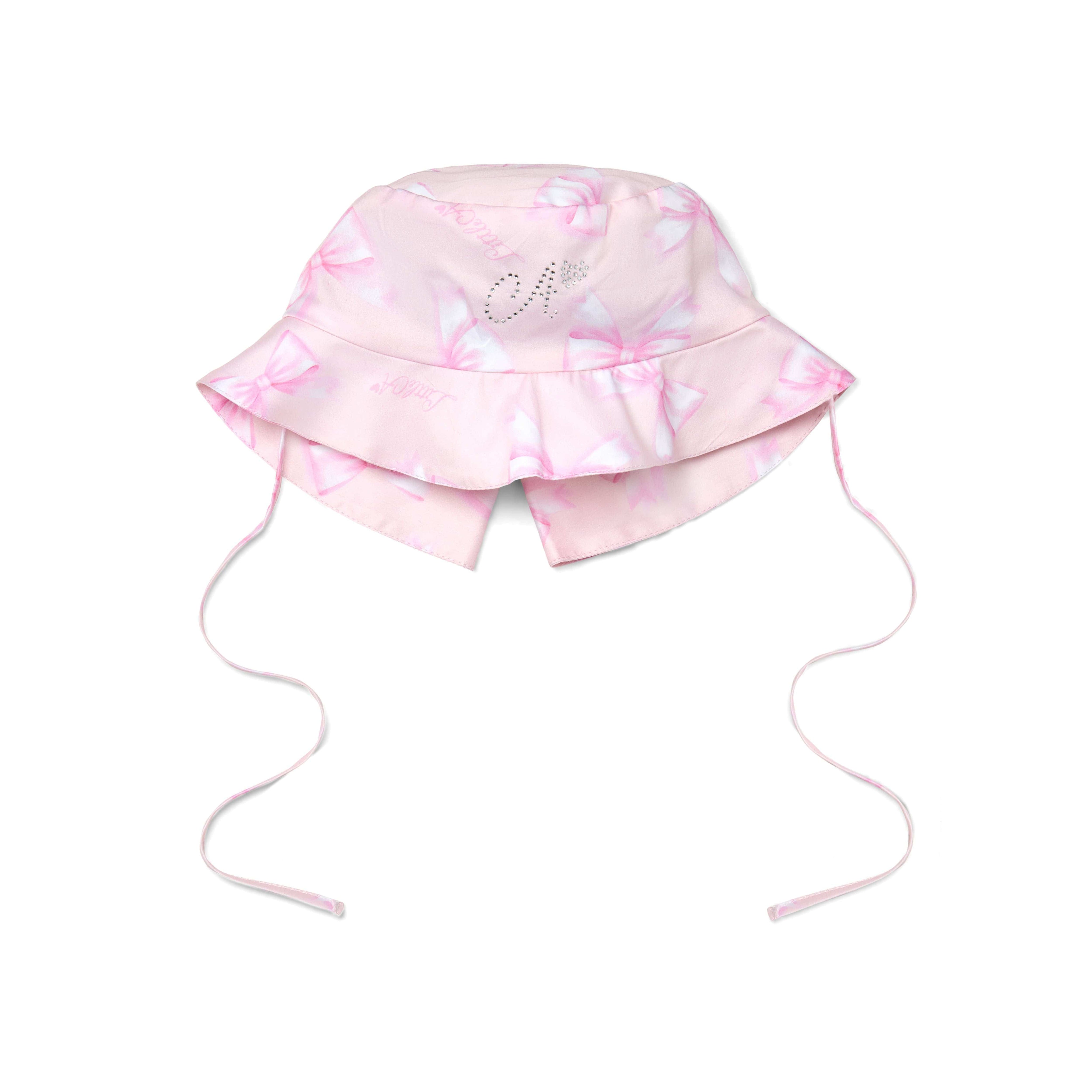 LITTLE A - Perfectly Pink Orella Bow Print Sun Hat - Blossom Pink
