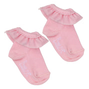 LITTLE A - Jinny Pastel Hearts Ankle Sock - Pink