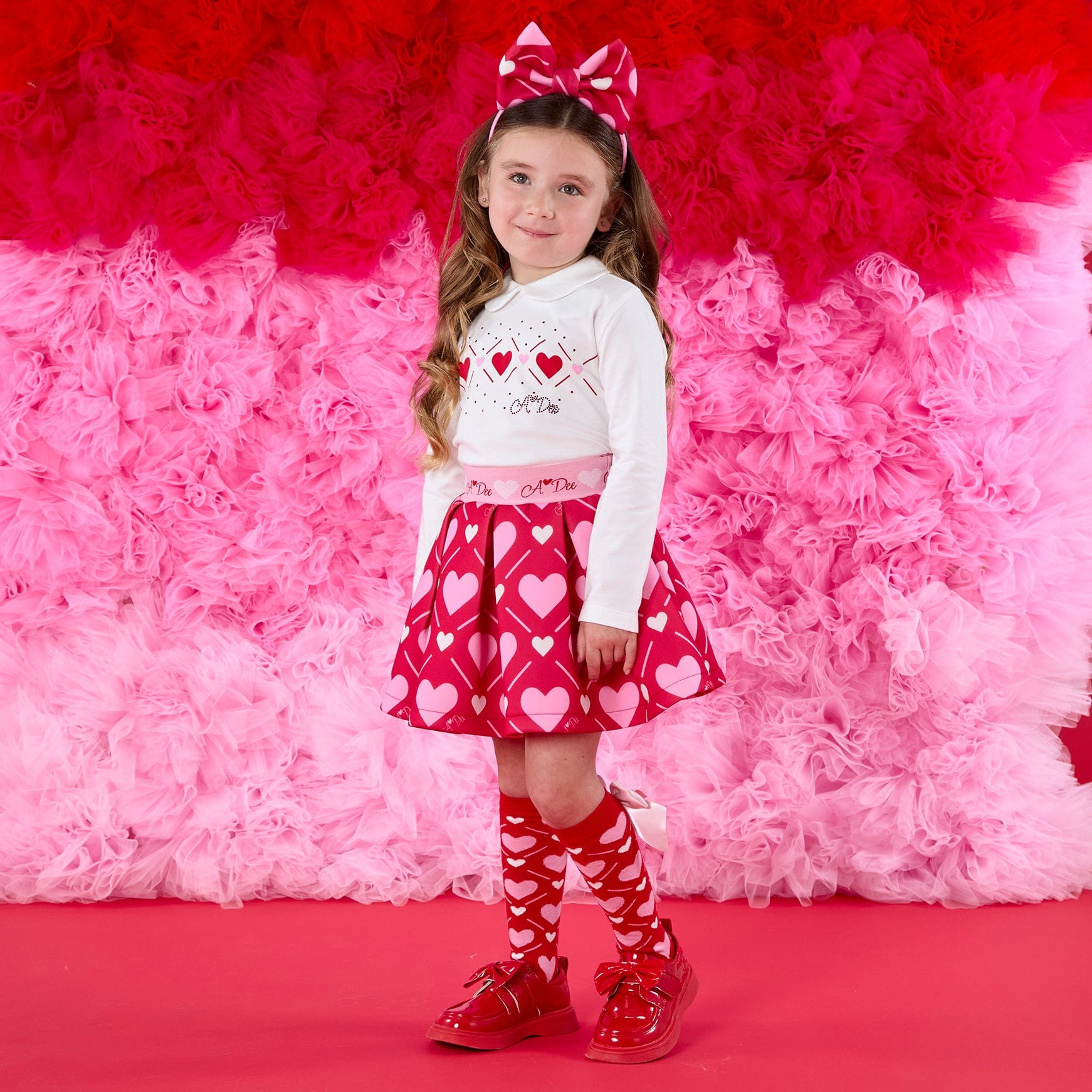 A DEE - Love Story Lyla Heart Print Skirt Set - Snow White
