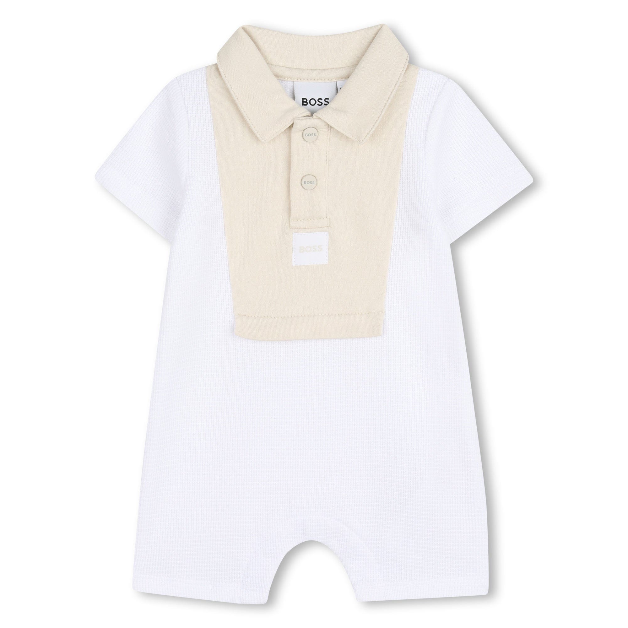 BOSS - Collar Bib Romper  -  White