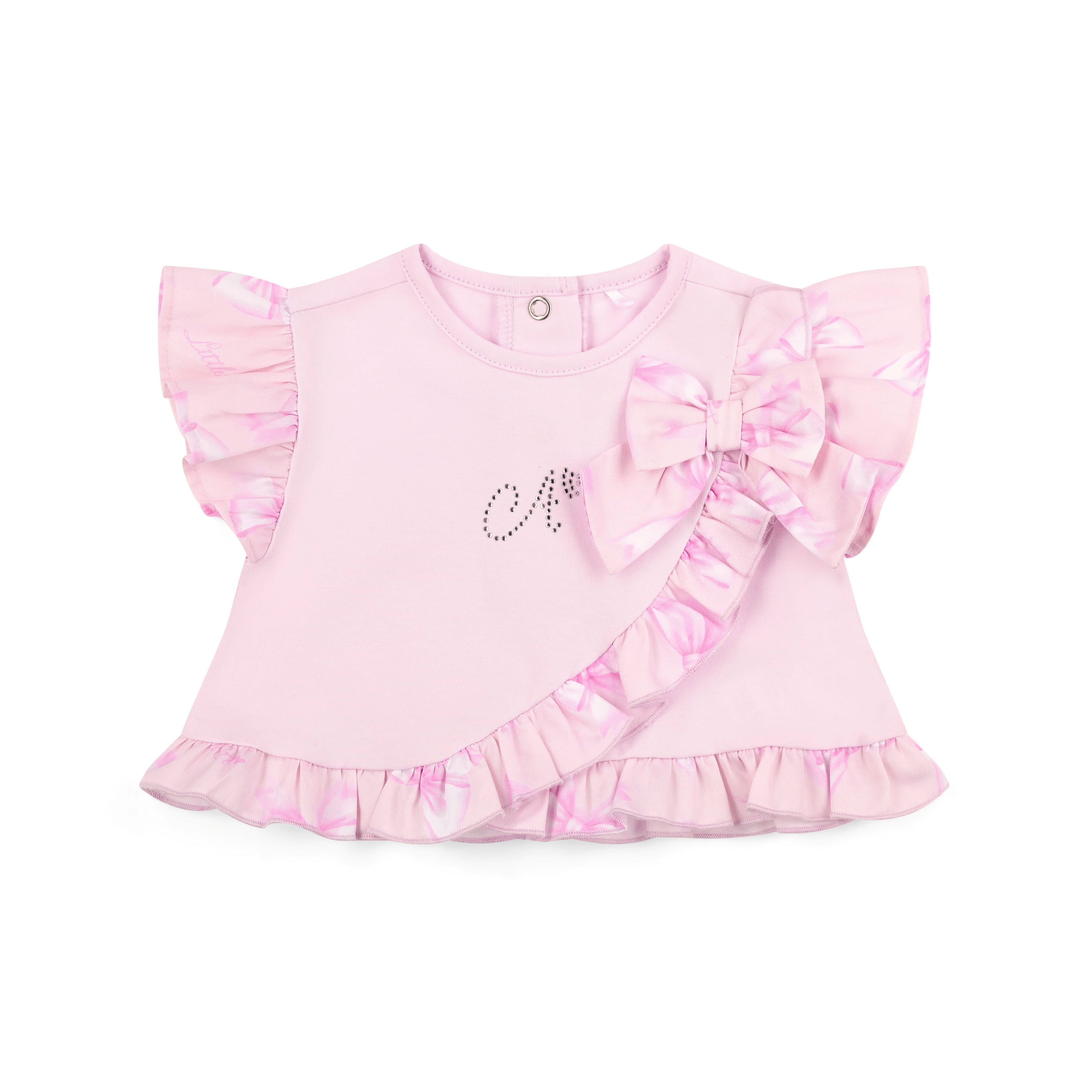 LITTLE A - Perfectly Pink Ocean Jam Pant Set - Pink Blossom