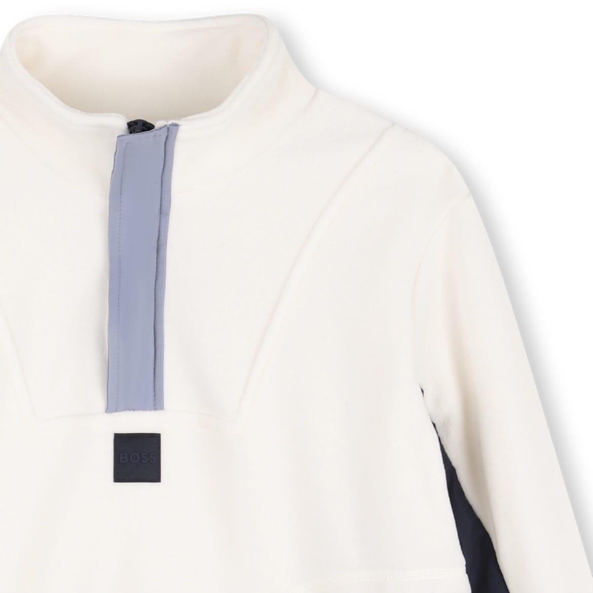 BOSS - Fleece Half Zip Sweatshirt  -  Ivory