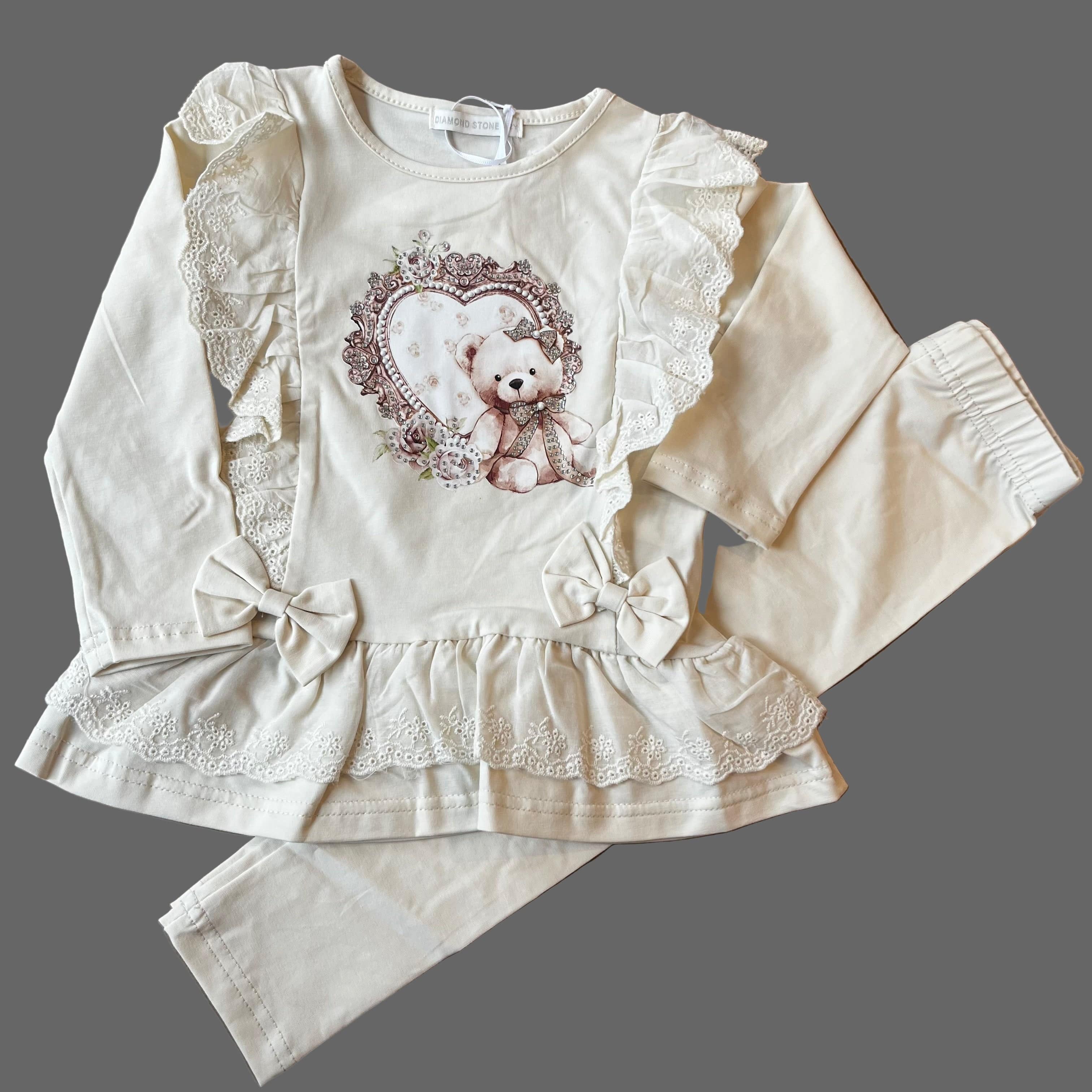 IS - Bear Leggings Set - Cream