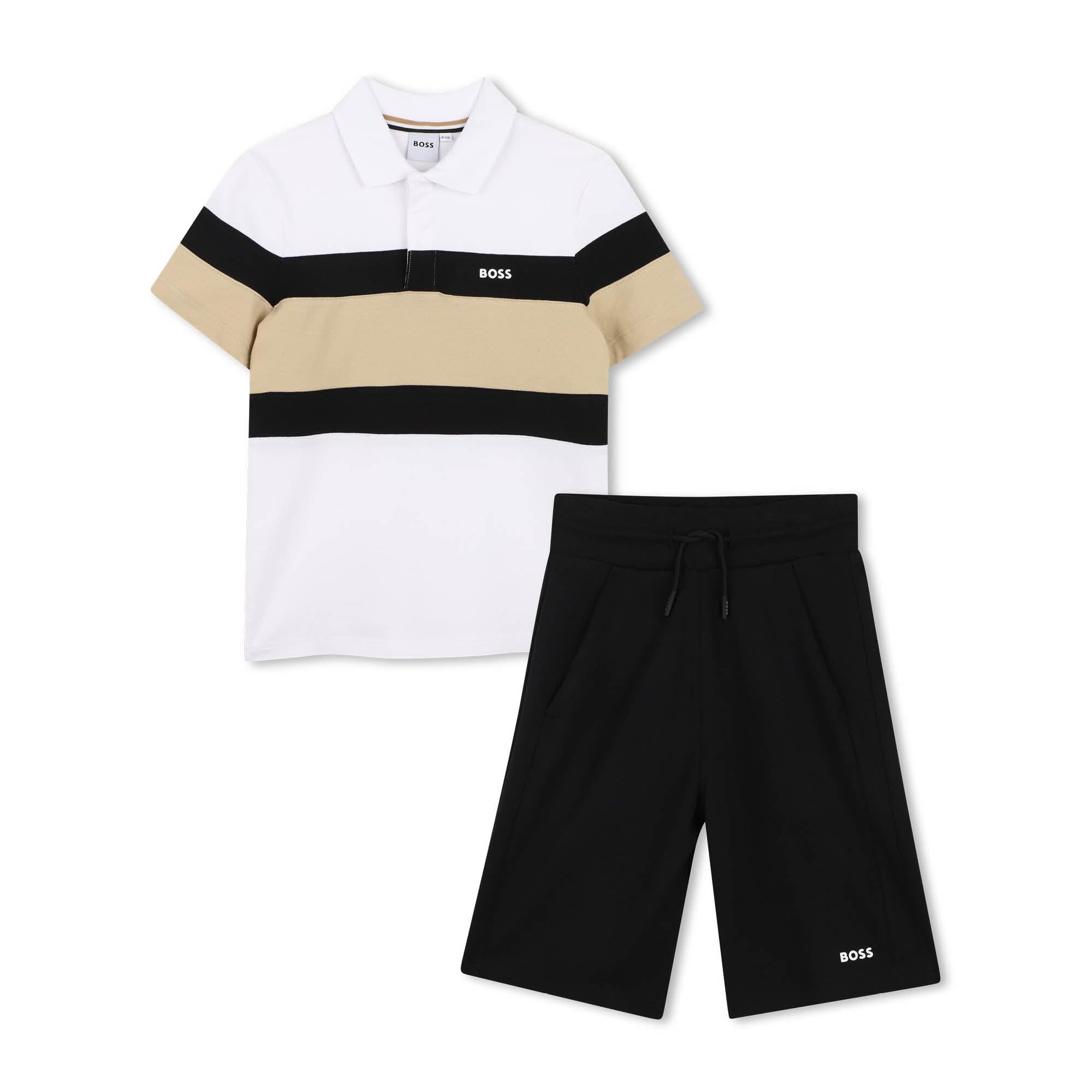BOSS - Colour Block Polo Short Set - Black