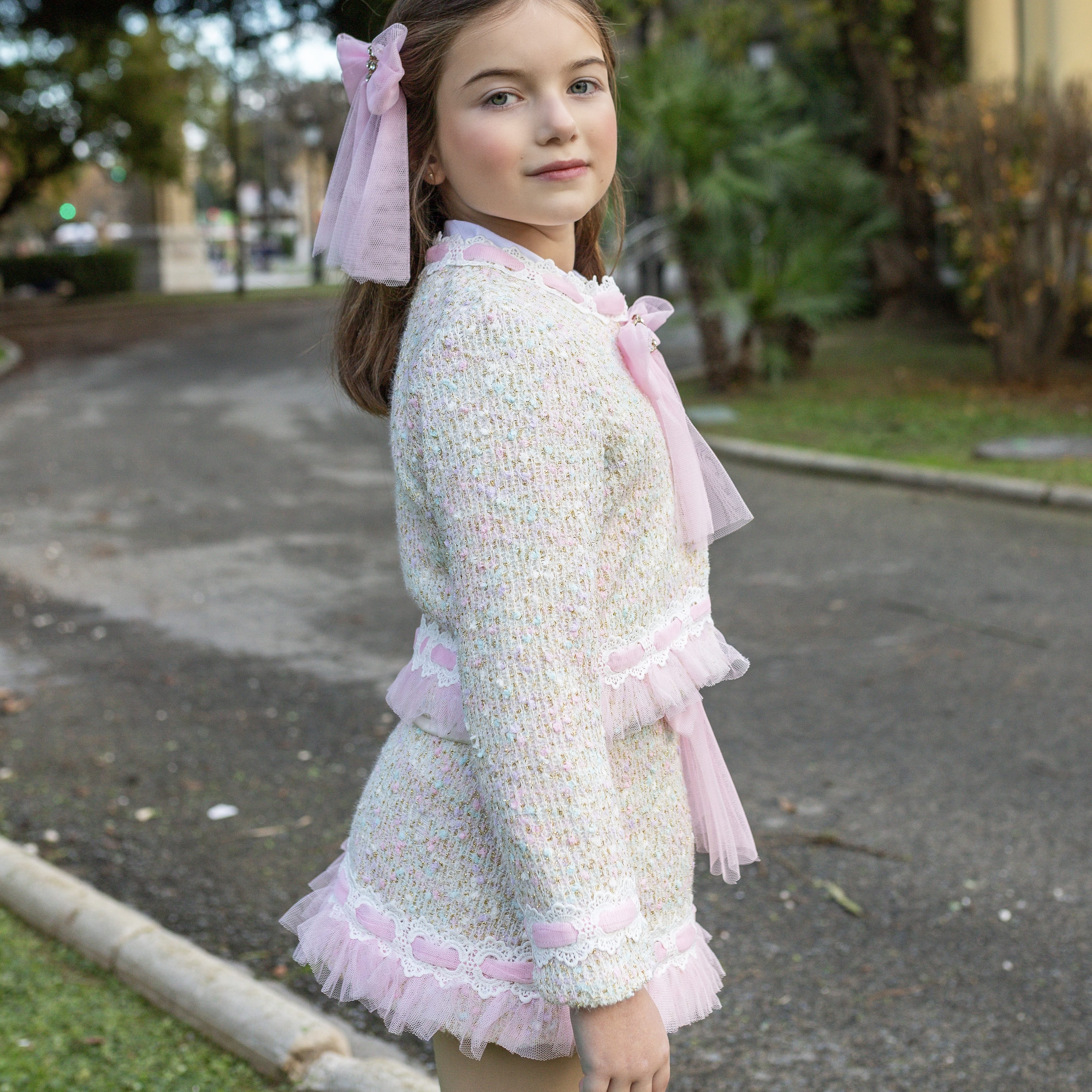 NAXOS - Tweed Four Piece Skirt Set - Pink