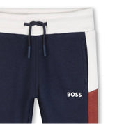 BOSS - Toddler Colour Block Zip Hoodie Three Piece Tracksuit  -  Navy