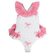 MEIA PATA -  Bows Print Barbados Swimsuit - Pink