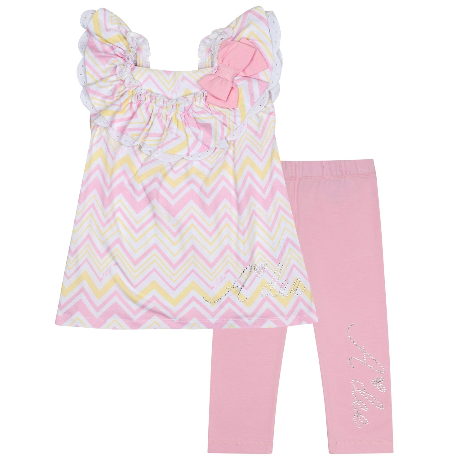 A DEE - Lucia Chic Chevron Top Legging Set - Pink