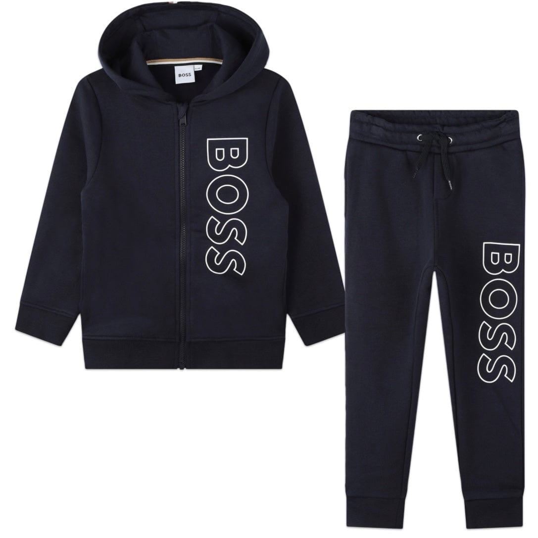 BOSS - Zip Hoodie Logo Tracksuit  -  Navy