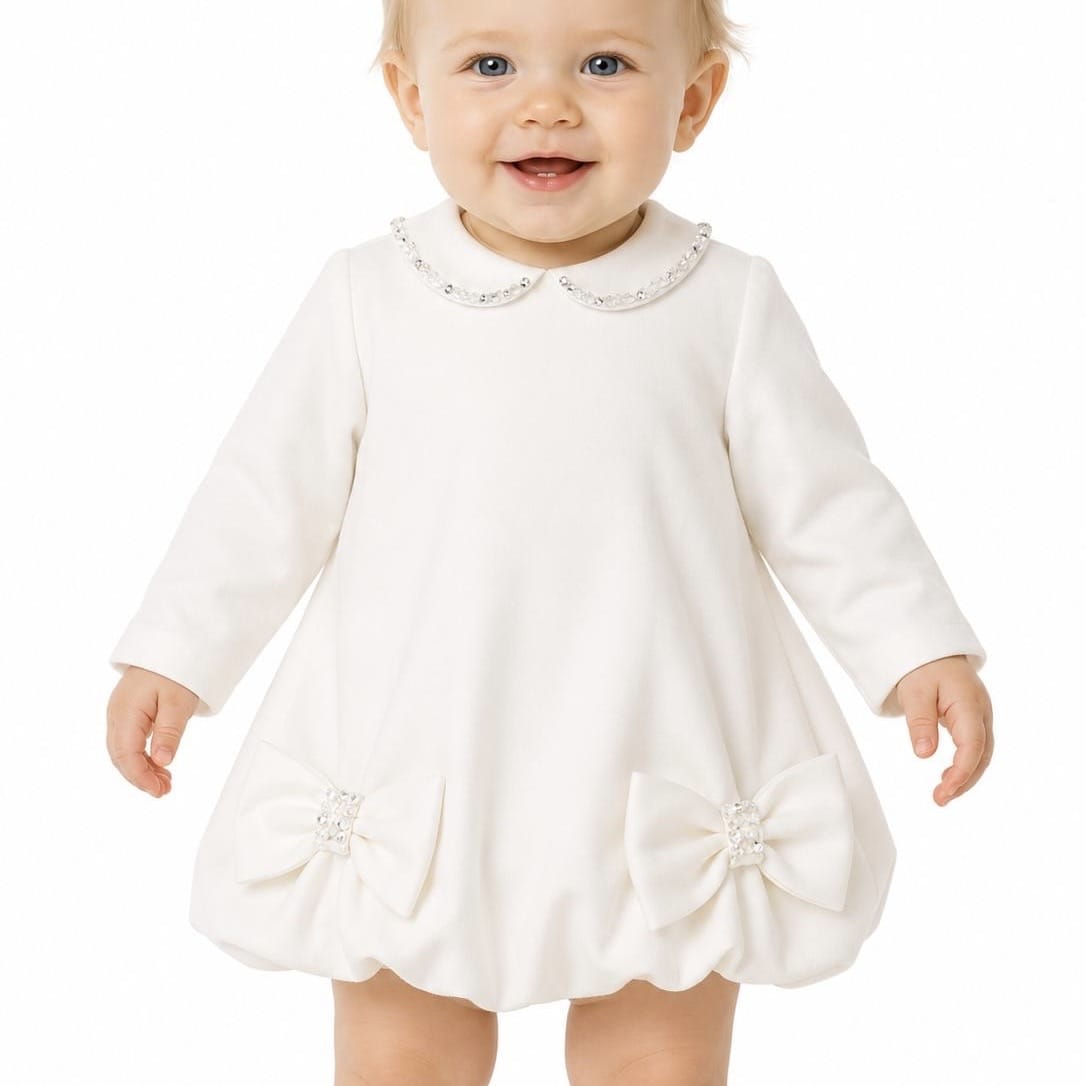 Bimbalo - Puffball Bow Dress - Cream