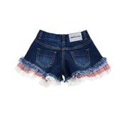 MONNALISA - Hello Kitty Denim Short Set - White