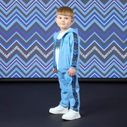 MITCH & SON - Winter Chevron Warren - Zig Zag Zipper  Tracksuit - Cornflower Blue