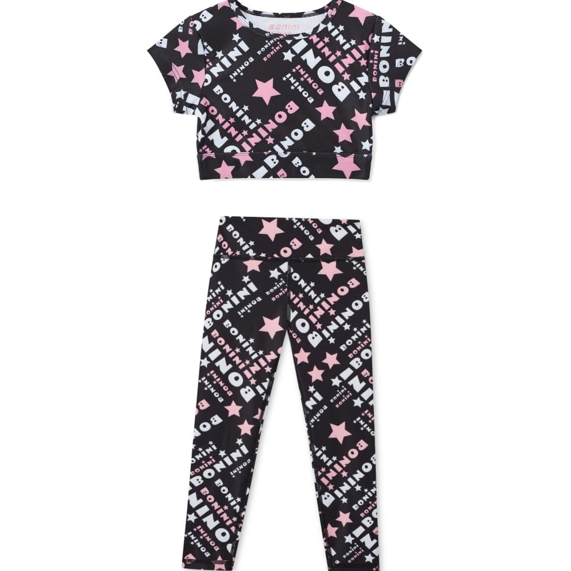 BONINI BY A DEE - Printed Sport Top & Legging Set Energy & Sprint - Black