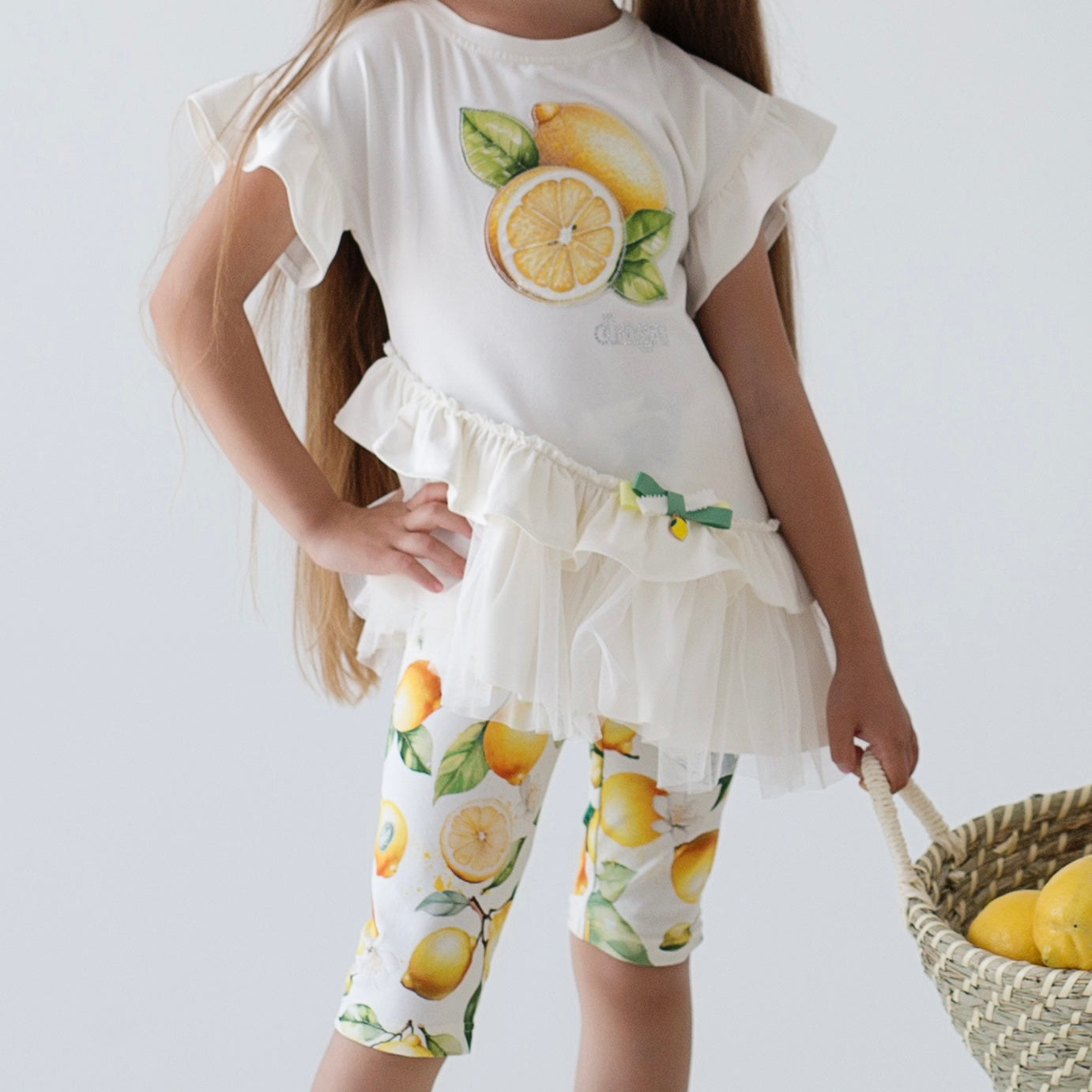 Daga - Sunny Lemons Print Leggings Set - Yellow