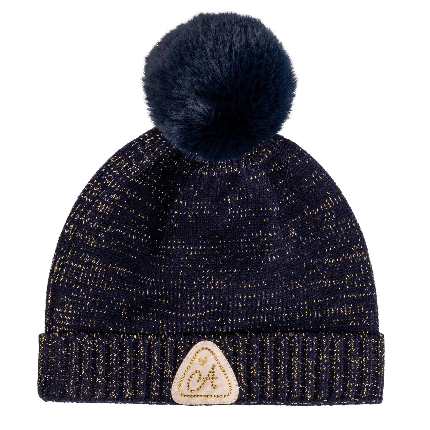 A DEE - From A Dee With Love Rani Knitted Pom Pom Hat - Dark Navy