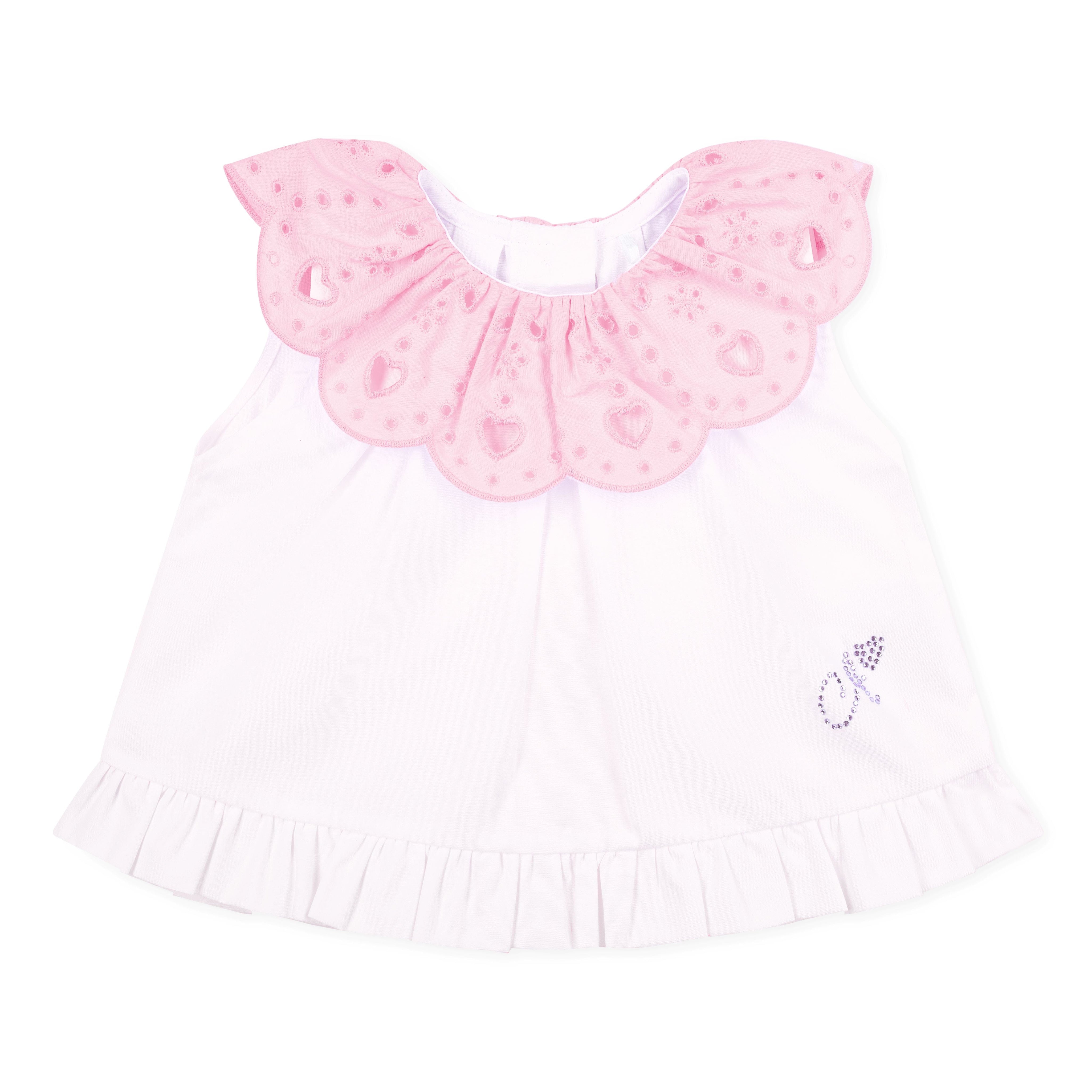 LITTLE A - Perfectly Pink Orla Jam Pant Set - White
