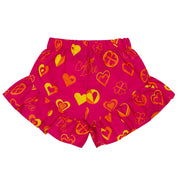 A DEE - Melissa Bold Hearts Colour Block Heart Print Poly Short Set - Hot Pink