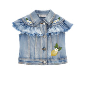 MONNALISA - Tinkerbell Three Piece Denim Set - White