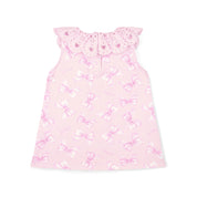 LITTLE A - Perfectly Pink Opal Bow Print Dress - Pink Blossom