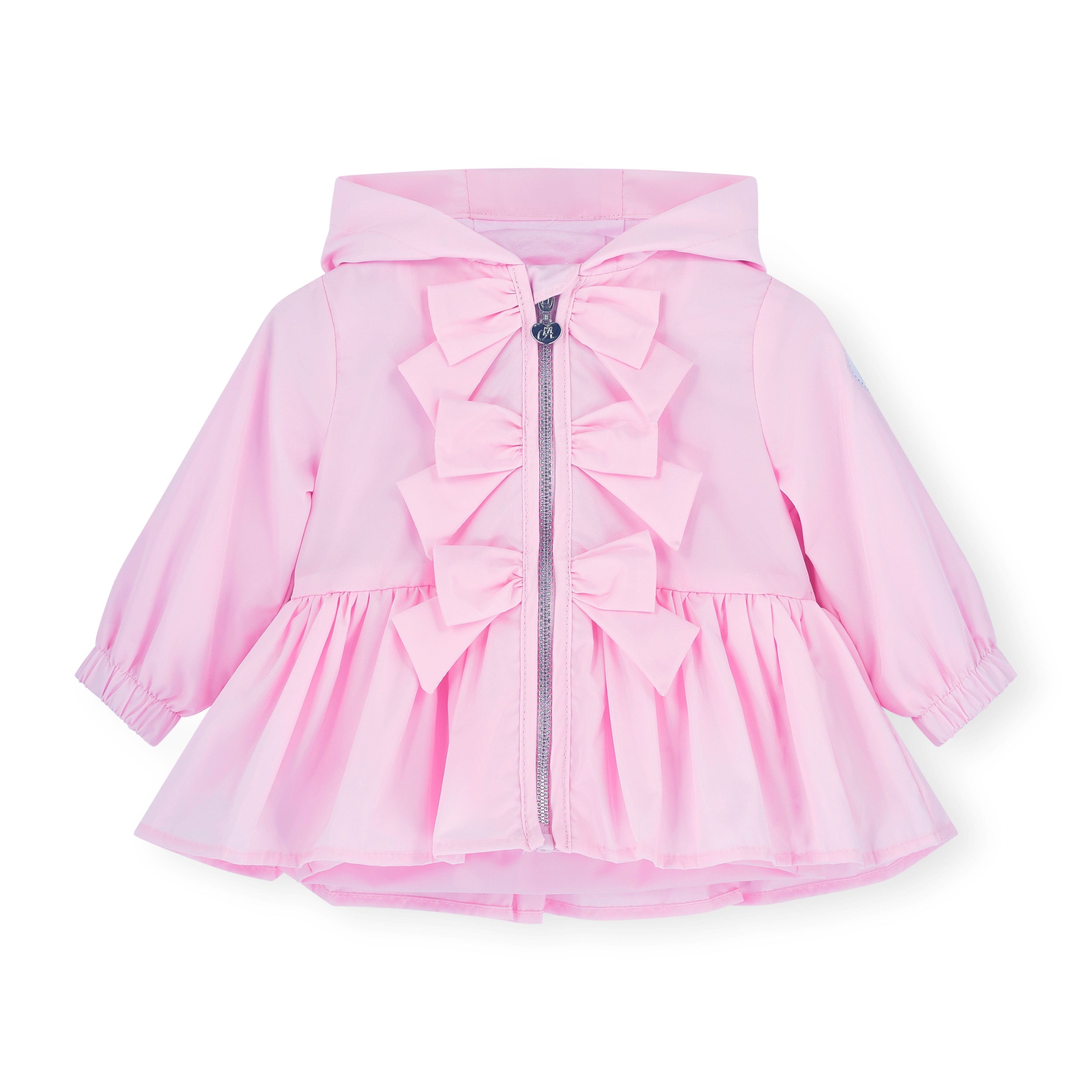 LITTLE A - Perfectly Pink Ophilia Hooded Jacket With Bow Detail - Pink Blossom